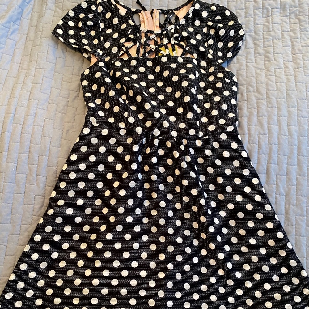 Anthropology Mauve Polka Dot dress